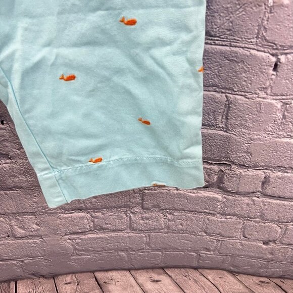 J Crew Critter Broken In Chino Pants Crop Length Whales Blue Size 2 - Picture 9 of 10